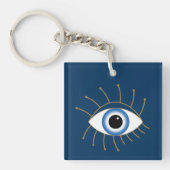 Grieks ogen met blauw wit goud sleutelhanger (Voorkant)
