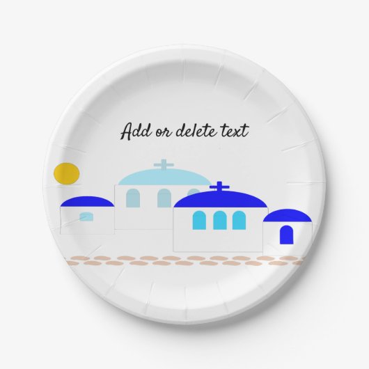 Grieks ontwerp Voeg gewoon tekst toe Papieren Bordje (Voorkant)