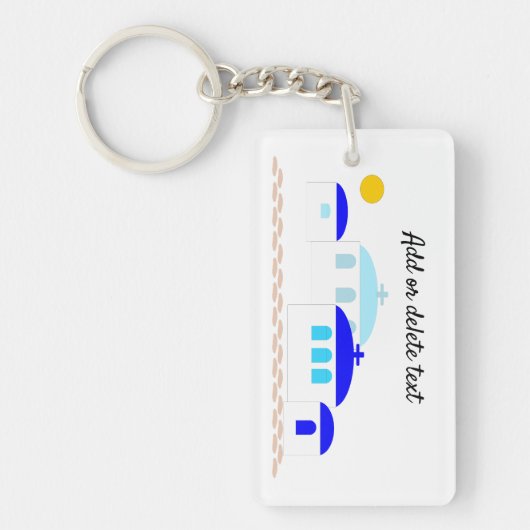 Grieks ontwerp Voeg gewoon tekst toe Sleutelhanger (Voorkant)