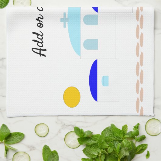 Grieks ontwerp Voeg gewoon tekst toe Theedoek (Gevouwen)