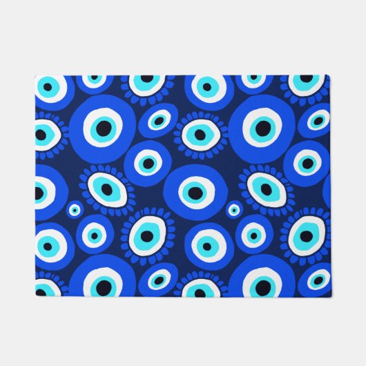 Grieks oog Lucky Symbool Blauw Deurmat (Voorkant)
