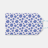 Grieks oog splash blauw wit patroon cadeaulabel (Voorkant (Horizontaal))