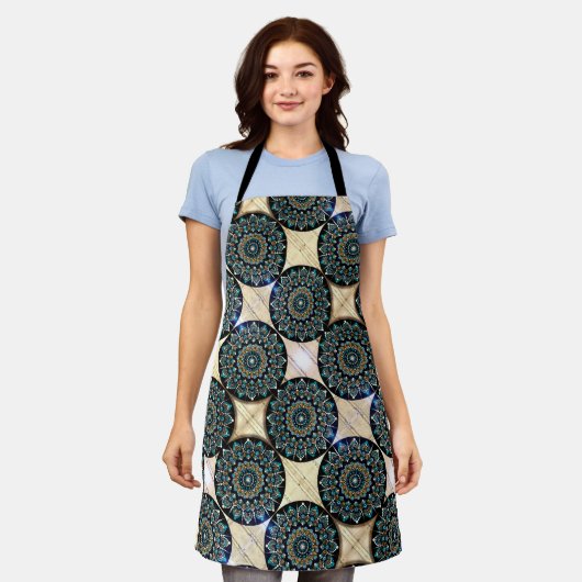 Grieks Oogblad Mandala Apron Schort (Gedragen)