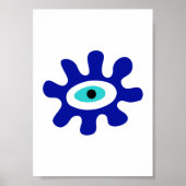 Grieks Oogmodern blauw schouderontwerp Poster (Voorkant)
