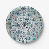 Grieks Oogpatroon Abalone shell en goud Papieren Bordje (Voorkant)