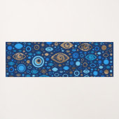 Grieks Oogpatroon Blauwdruk en goud Yogamat (Achterkant (horizontaal))