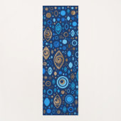 Grieks Oogpatroon Blauwdruk en goud Yogamat (Voorkant)