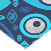 Grieks oogpatroon Blauwdruk en zilver #2 Korte Tafelloper (Hoek)