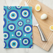 Grieks Oogpatroon met gouden accenten Theedoek (Quarter Fold)