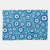 Grieks Oogpatroon met gouden accenten Theedoek (Horizontaal)