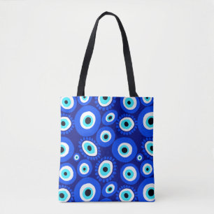 Grieks oogsymbool blauw wit patroon draagtas