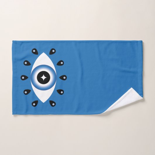 Grieks Oraal Oraal Patroon Blauw Wit Bad Handdoek (Handdoek)