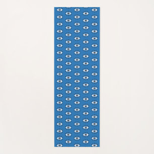 Grieks Oraal Oraal Patroon Blauw Wit Yogamat