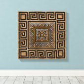 Grieks Ornament - Grieks Meander - zwart op goud Canvas Afdruk (Insitu (Houten vloer))