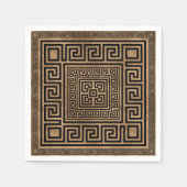 Grieks Ornament - Grieks Meander - zwart op goud Servet (Voorkant)