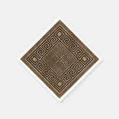 Grieks Ornament - Grieks Meander - zwart op goud Servet (Hoek)