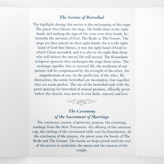 Grieks-orthodox drievoudig huwelijksprogramma drieluik aankondiging (Binnenkant midden)