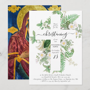 Grieks-orthodoxe baptisme Christening Cross Greene Kaart