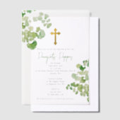 Grieks-orthodoxe doop groen vellum uitnodigingen (Offset)