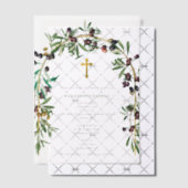 Grieks-orthodoxe doop Olijfboog Vellum Uitnodigingen (Offset (Uitnodiging))
