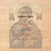 Grieks-orthodoxe doop Ondoorzichtig icoon Acryl Uitnodigingen (Voorkant)