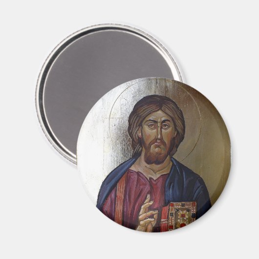 Grieks-orthodoxe icoon van Christus Pantocrator Magneet (Voorkant / Achterkant)