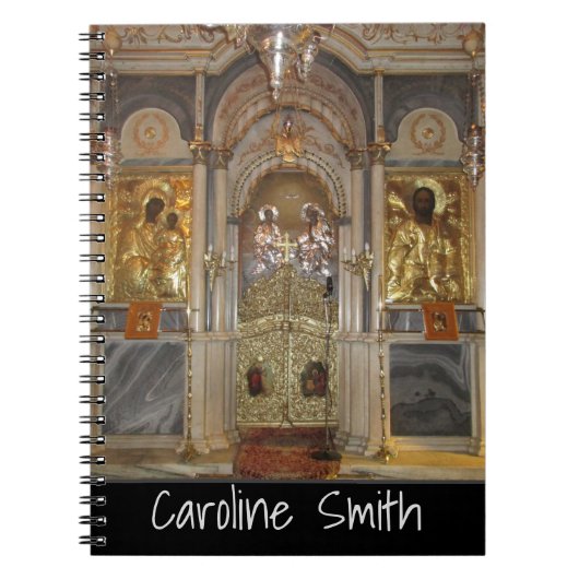 Grieks-orthodoxe kerk Iconostasis met jouw naam Notitieboek (Voorkant)
