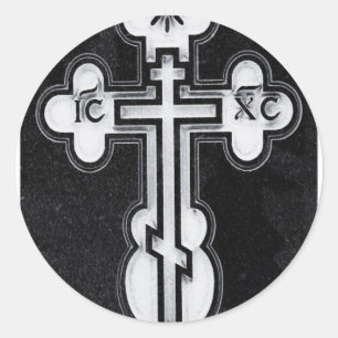Grieks-orthodoxe kruis ronde sticker