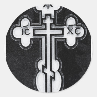 Grieks-orthodoxe kruis ronde sticker