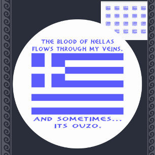 Grieks Ouzo Ronde Sticker