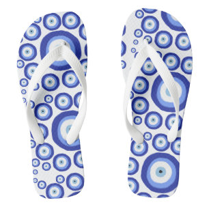 Grieks Oye Good Luck Symbol Patroon Teenslippers