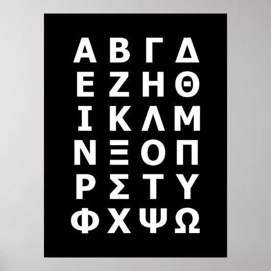 Grieks Poster Alphabet (Voorkant)