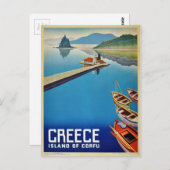  Grieks reizen - eiland Corfu Briefkaart (Voorkant / Achterkant)