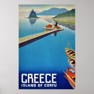 Grieks reizen - eiland Corfu Poster