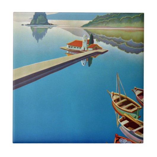  Grieks reizen - eiland Corfu Tegeltje (Voorkant)