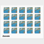  Grieks reizen - eiland Corfu Vierkante Sticker (Vel)