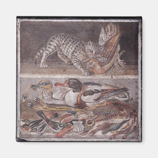Grieks Romeins Kat met Bird en Duck Magneet (Voorkant)