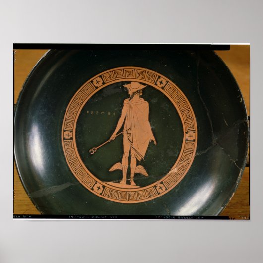 Grieks rood-figuur beker, met afbeelding van de go poster (Voorkant)