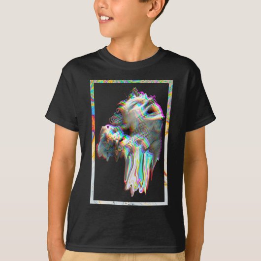 Grieks Sad Statue Synthwave aporwave esthetisch T-shirt (Voorkant)