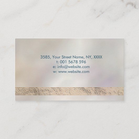 Grieks Sleutel Grieks meander Monogram Abalone Gou Visitekaartje (Achterkant)