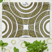 Grieks sleutelmechanisme in Geometrische symmetrie Theedoek (Gevouwen)