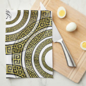 Grieks sleutelmechanisme in Geometrische symmetrie Theedoek (Quarter Fold)