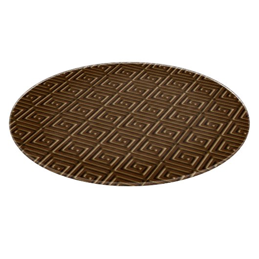 Grieks sleutelontwerp - donkere chocolade snijplank (Hoek)