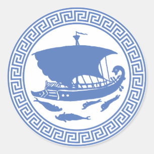Grieks sleutelontwerp ronde sticker