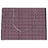 Grieks sleutelontwerp - roze en zwart large cadeautasje (Voorkant)