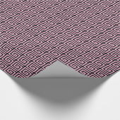 Grieks sleutelontwerp - roze en zwart uiterlijk cadeaupapier (Hoek)