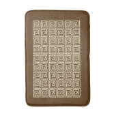 Grieks sleutelpatroon, Chocolate Brown en Tan Badmat (Voorkant Verticaal)