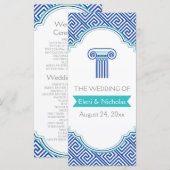 Grieks sleutelpatroon en programma voor blauwe kol (Voorkant / Achterkant)