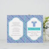 Grieks sleutelpatroon en programma voor blauwe kol (Staand voorkant)