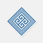 Grieks sleutelpatroon wit en blauw papier servette servet (Hoek)